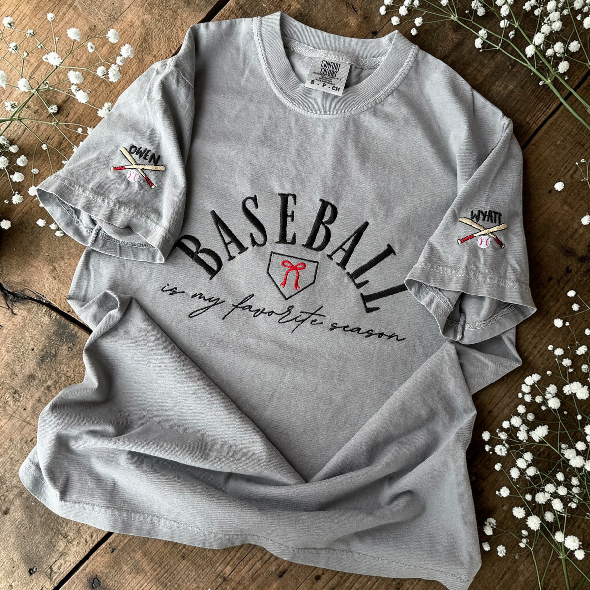 Baseball is my favorite season embroidered tee