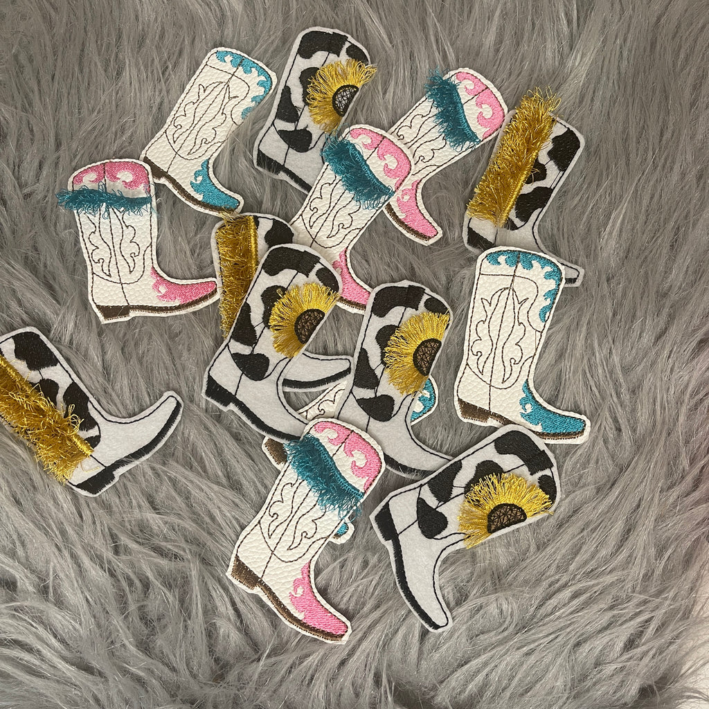Grab Bag Mixed boots Bundle faux leather Iron on embroidered patch