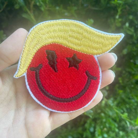 Trump smiley Iron on embroidered patch