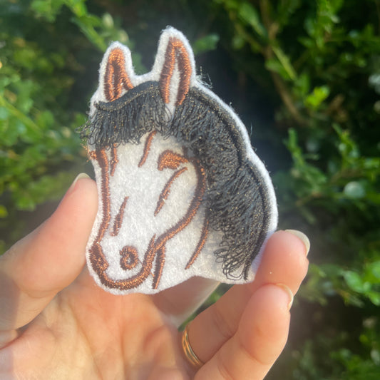 Fringe horse Iron on embroidered patch