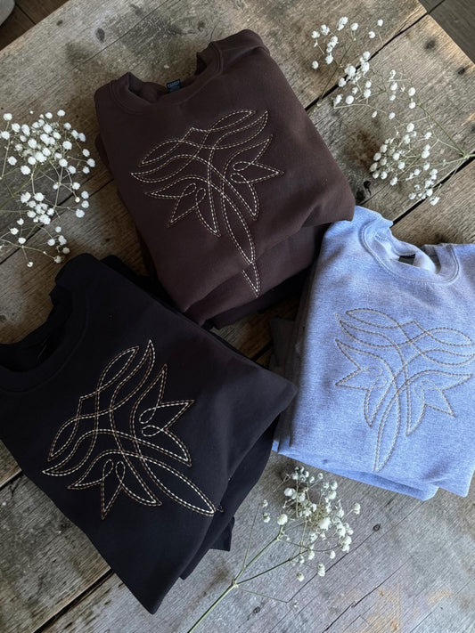 Boot Stitch Bold Embroidered Sweatshirt