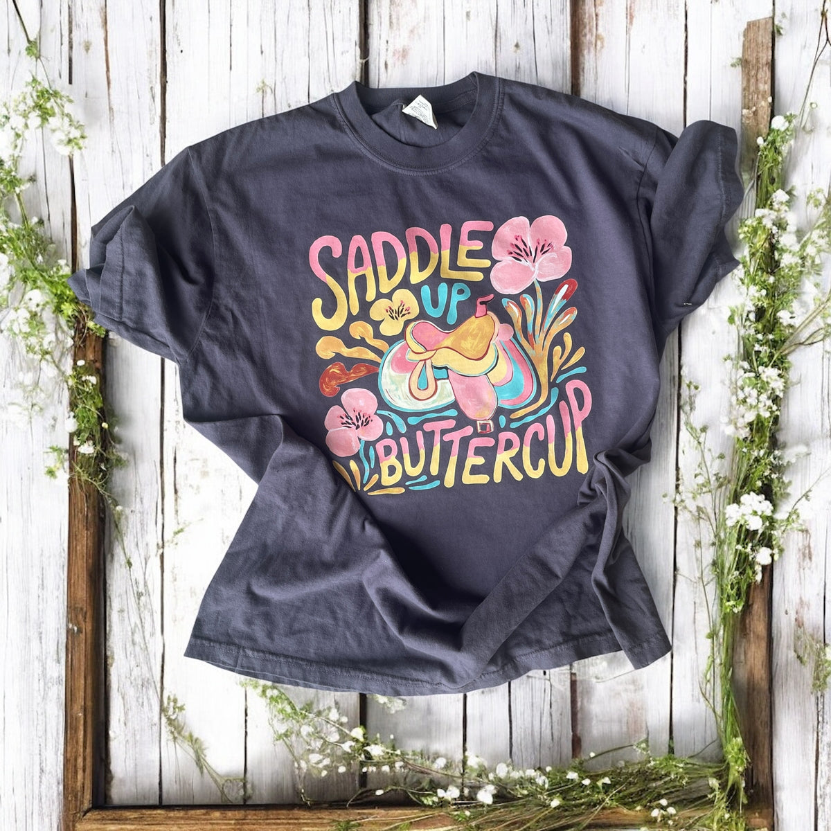 YOUTH Saddle up buttercup Tee