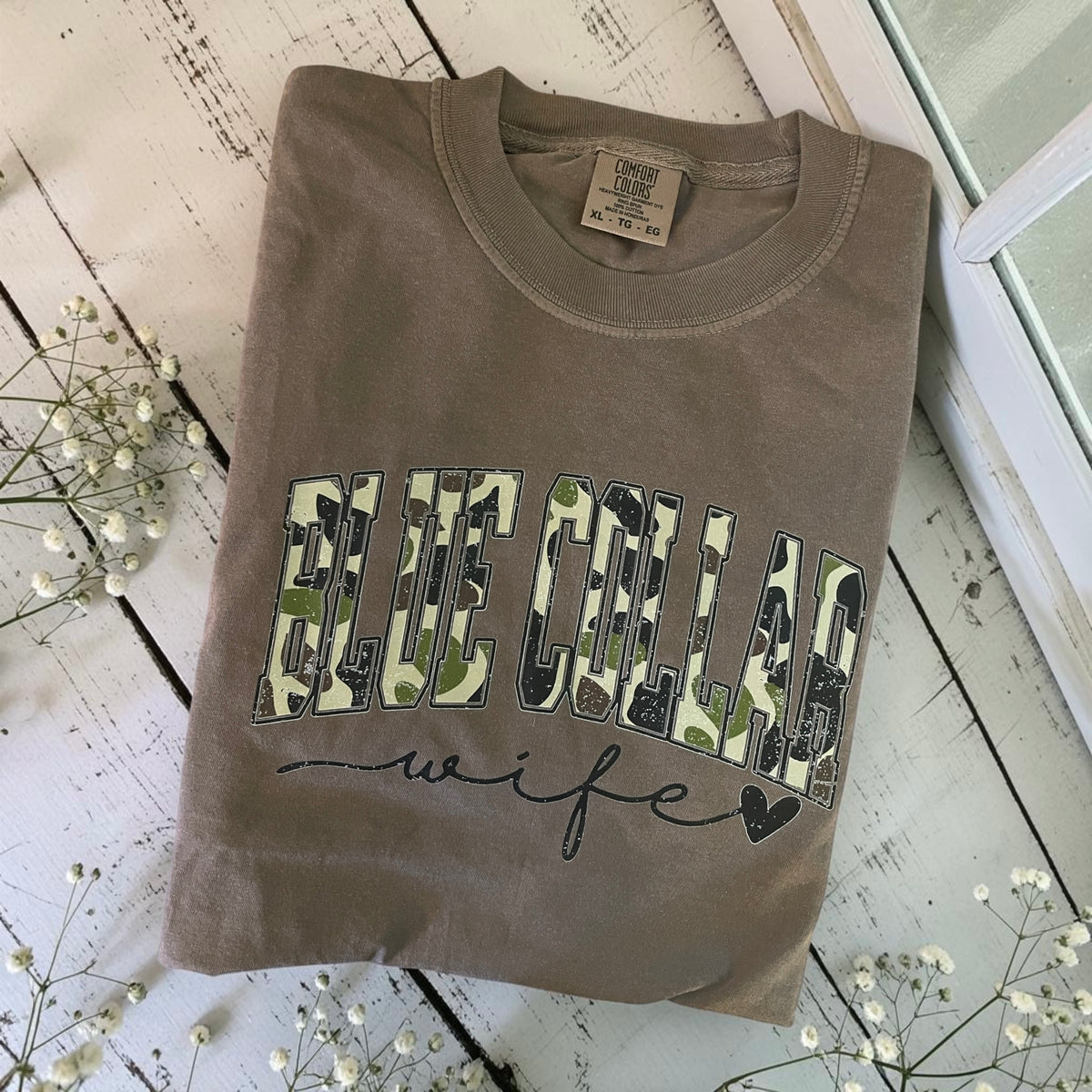 Ready to ship XL blue collar wife tshirt