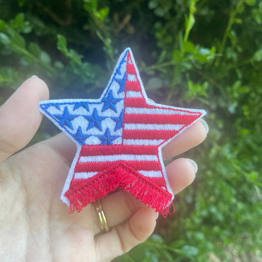 Fringe Star Iron on embroidered patch - choose your colors