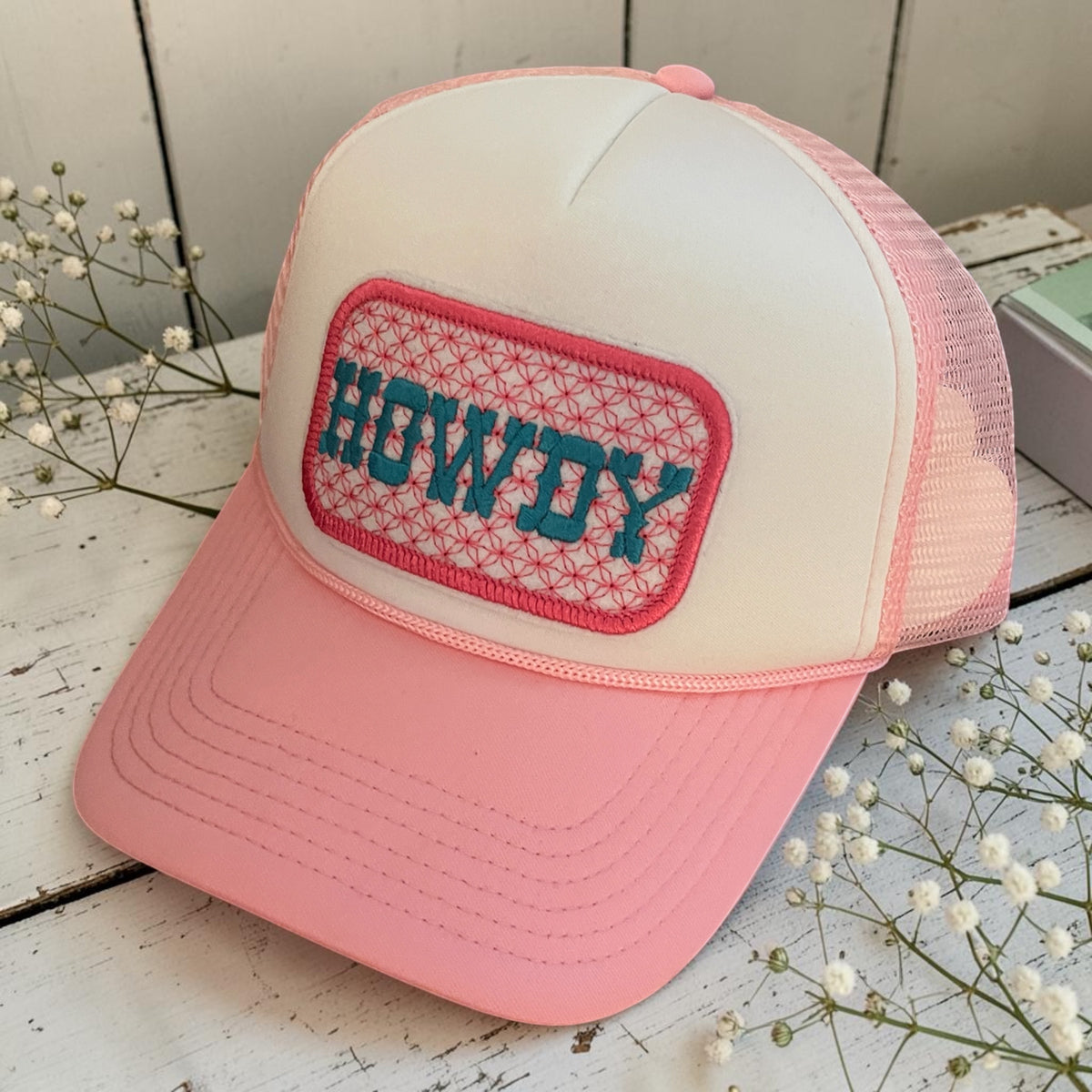 Ready to ship womens HOWDY pink hat