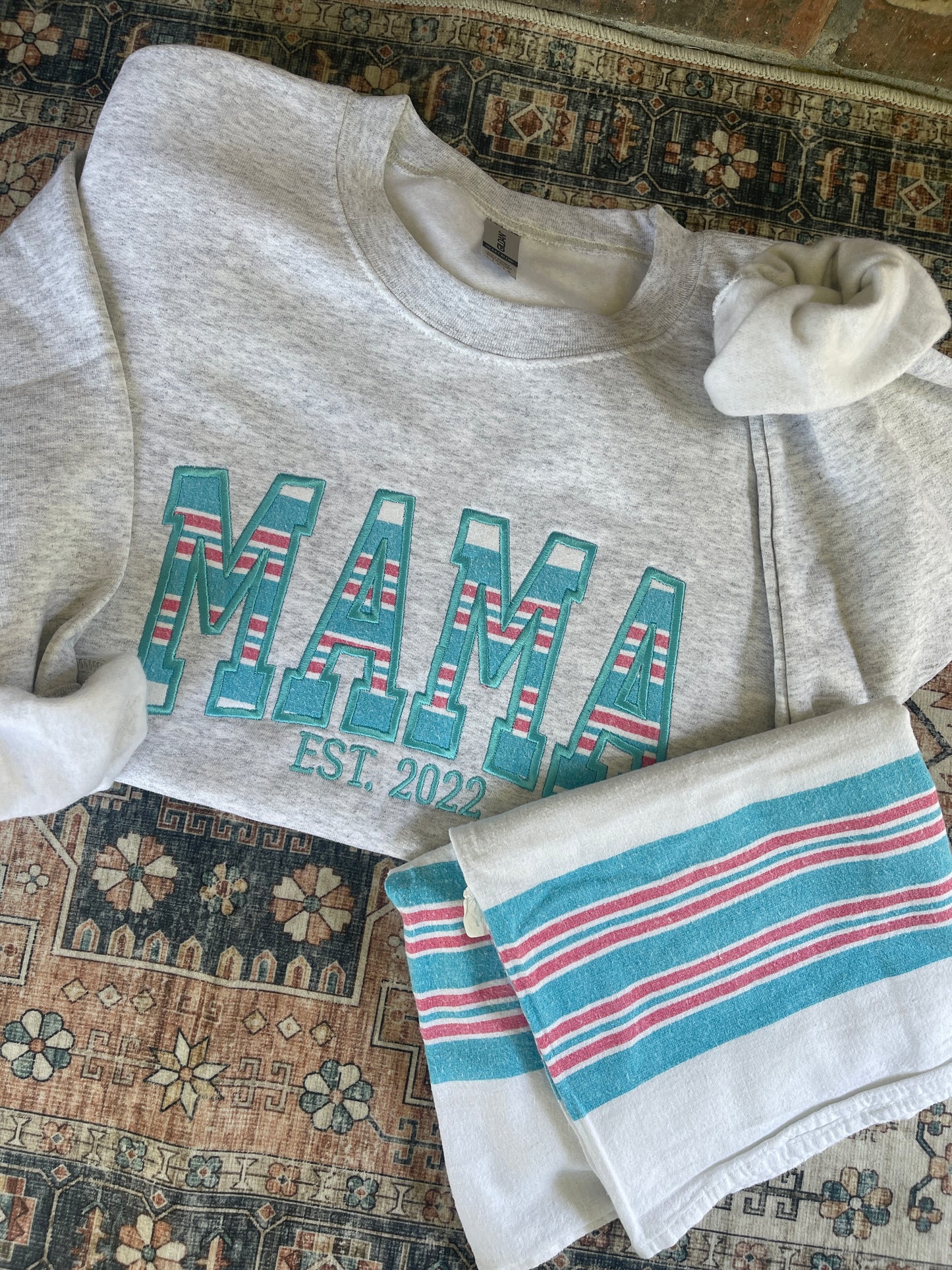 Satin Stitched Baby Clothes Mama Sweatshirt