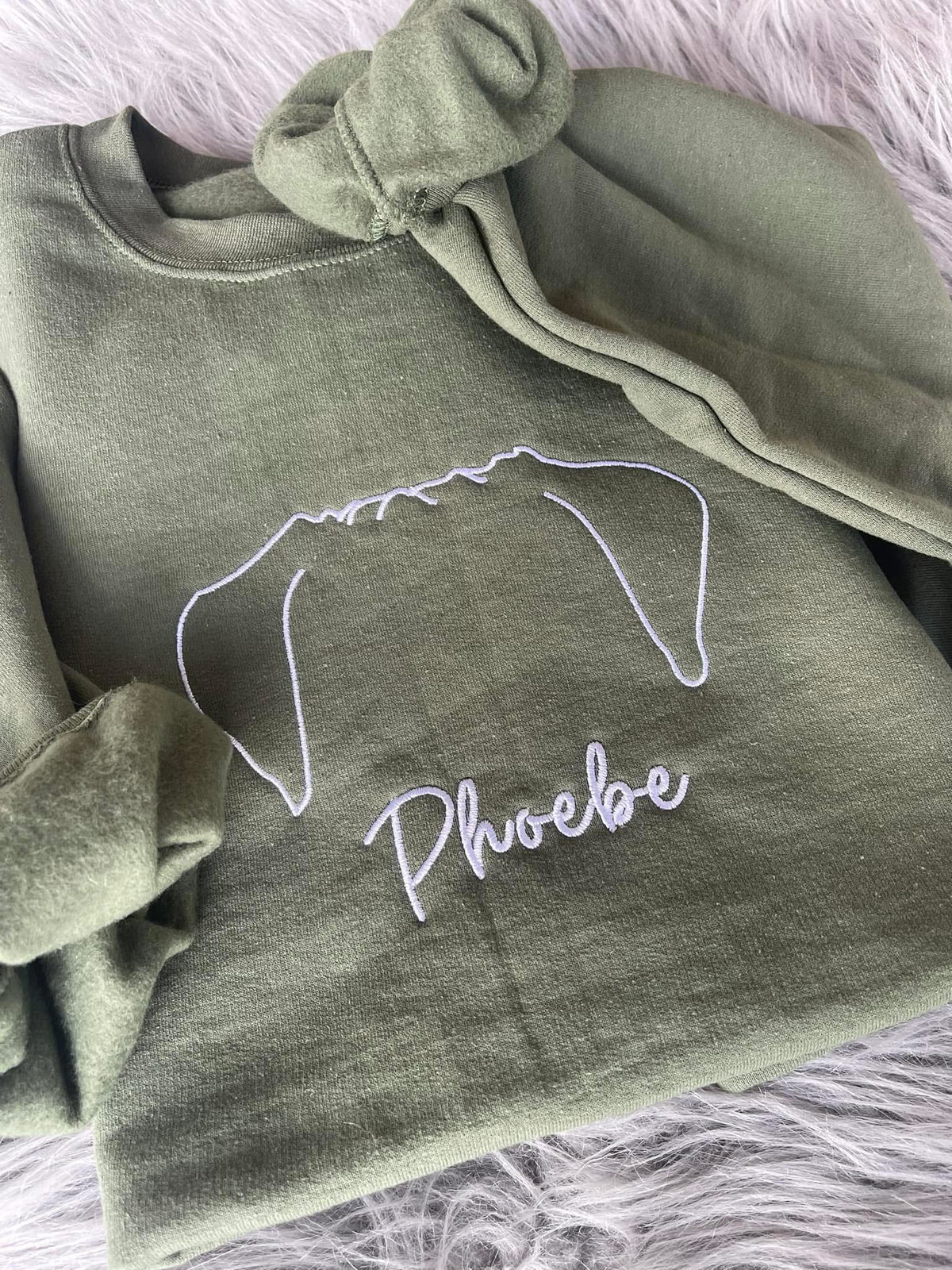 Embroidered dog outline sweatshirt or Tee