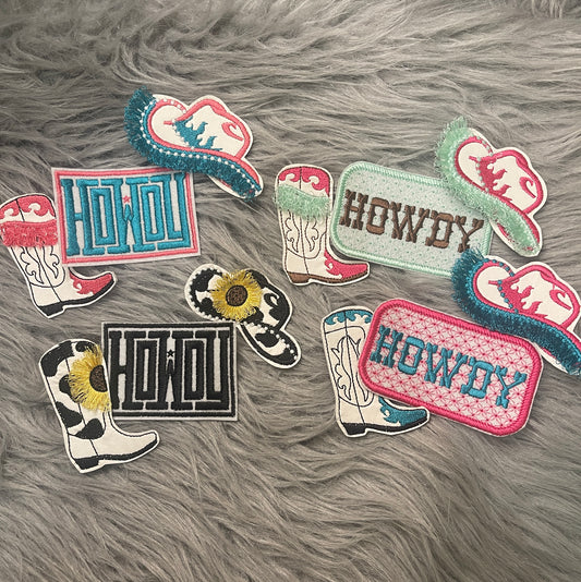 Howdy boots and hats bundle iron on patches