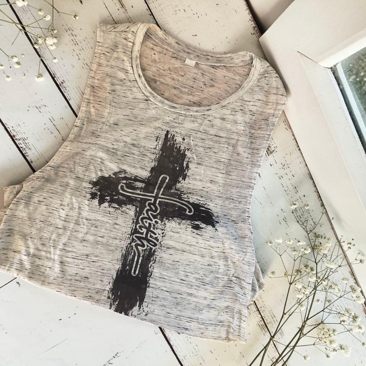 Ready to ship small faith cross tank
