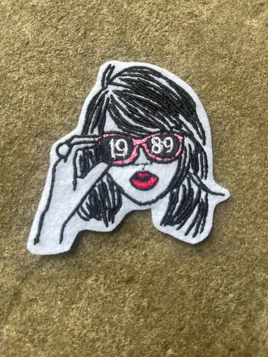 1989 girl iron on embroidered patch