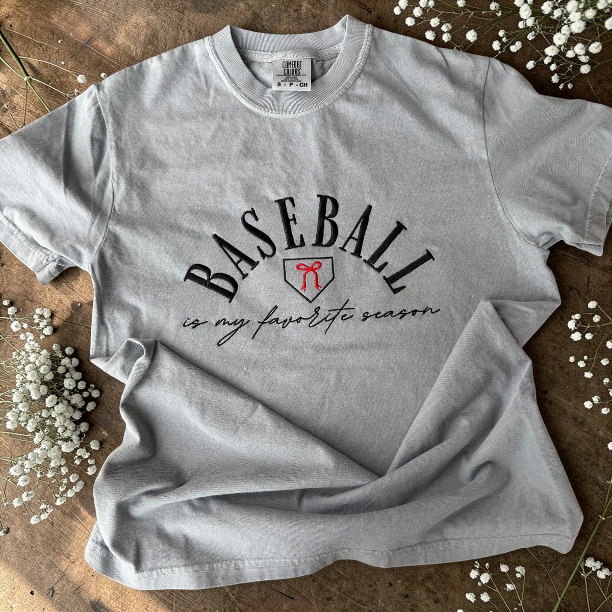 Baseball is my favorite season embroidered tee