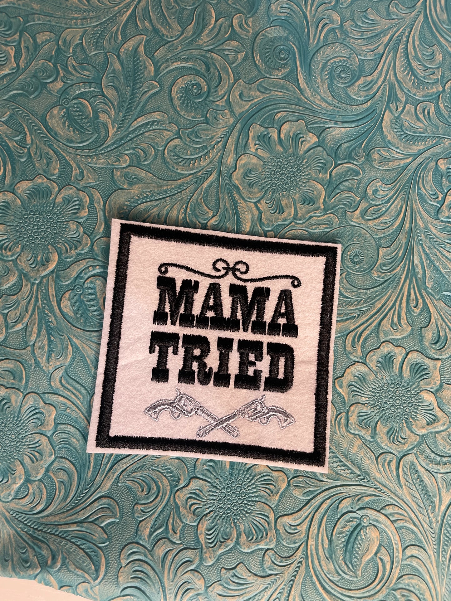 Mama Tried Iron on embroidered patch