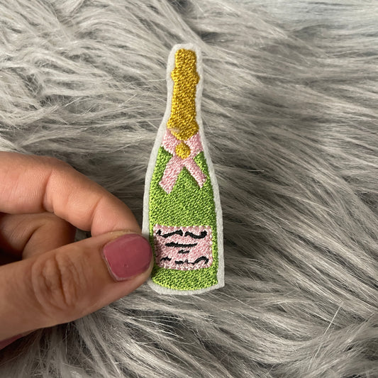Preppy Champagne Iron on embroidered patch