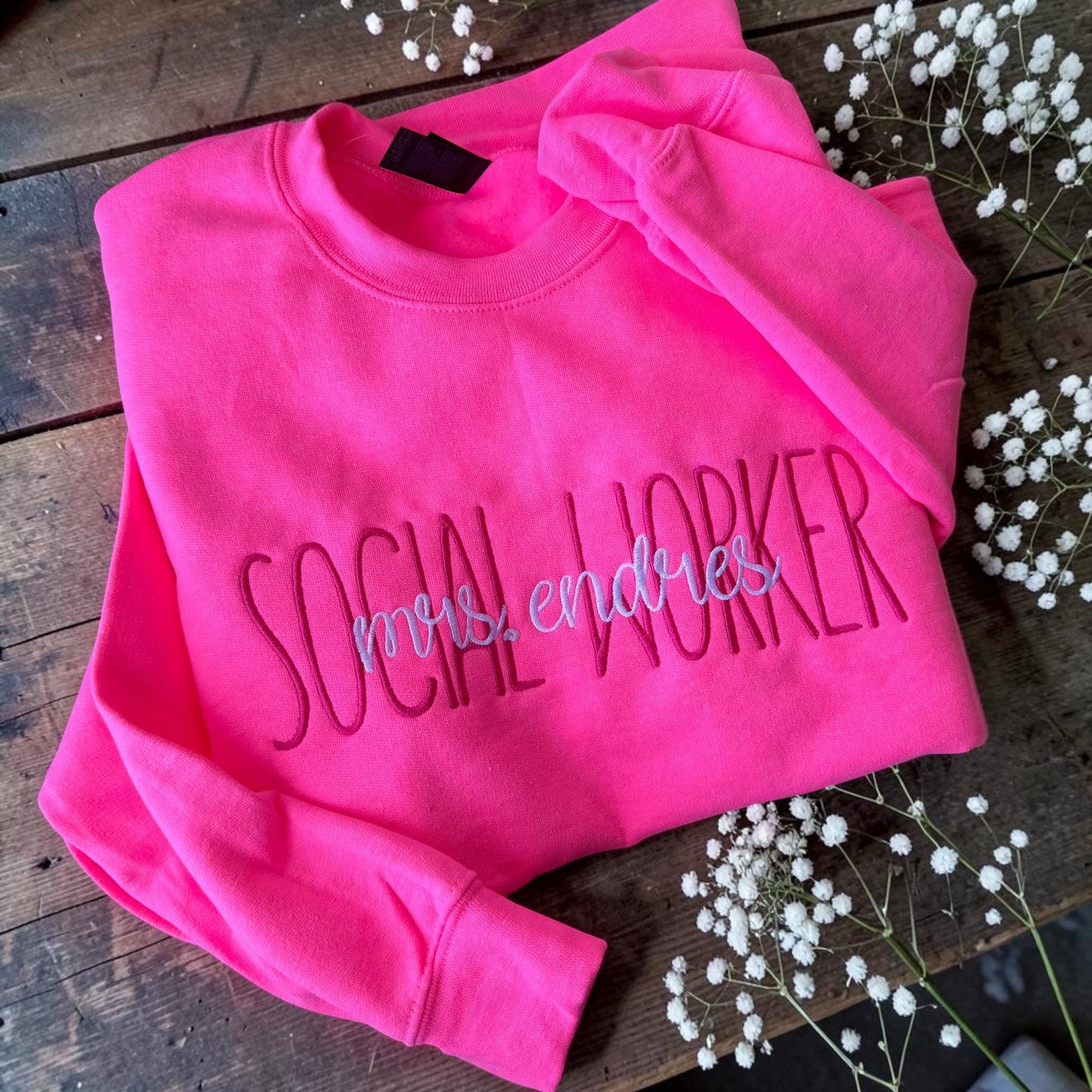 Custom sweatshirt (occupation and name)
