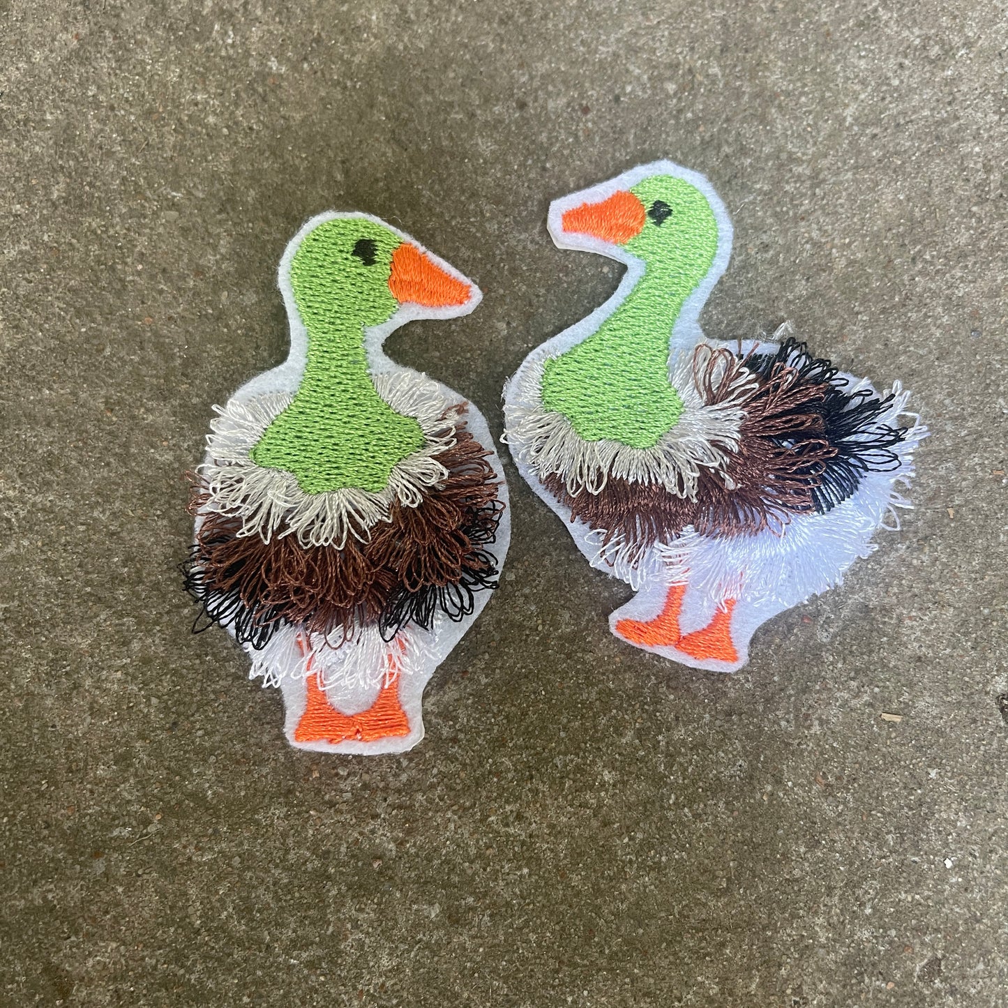 Fringe Mallard Duck Iron on embroidered patch