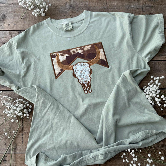 Western bull skull shirt 3