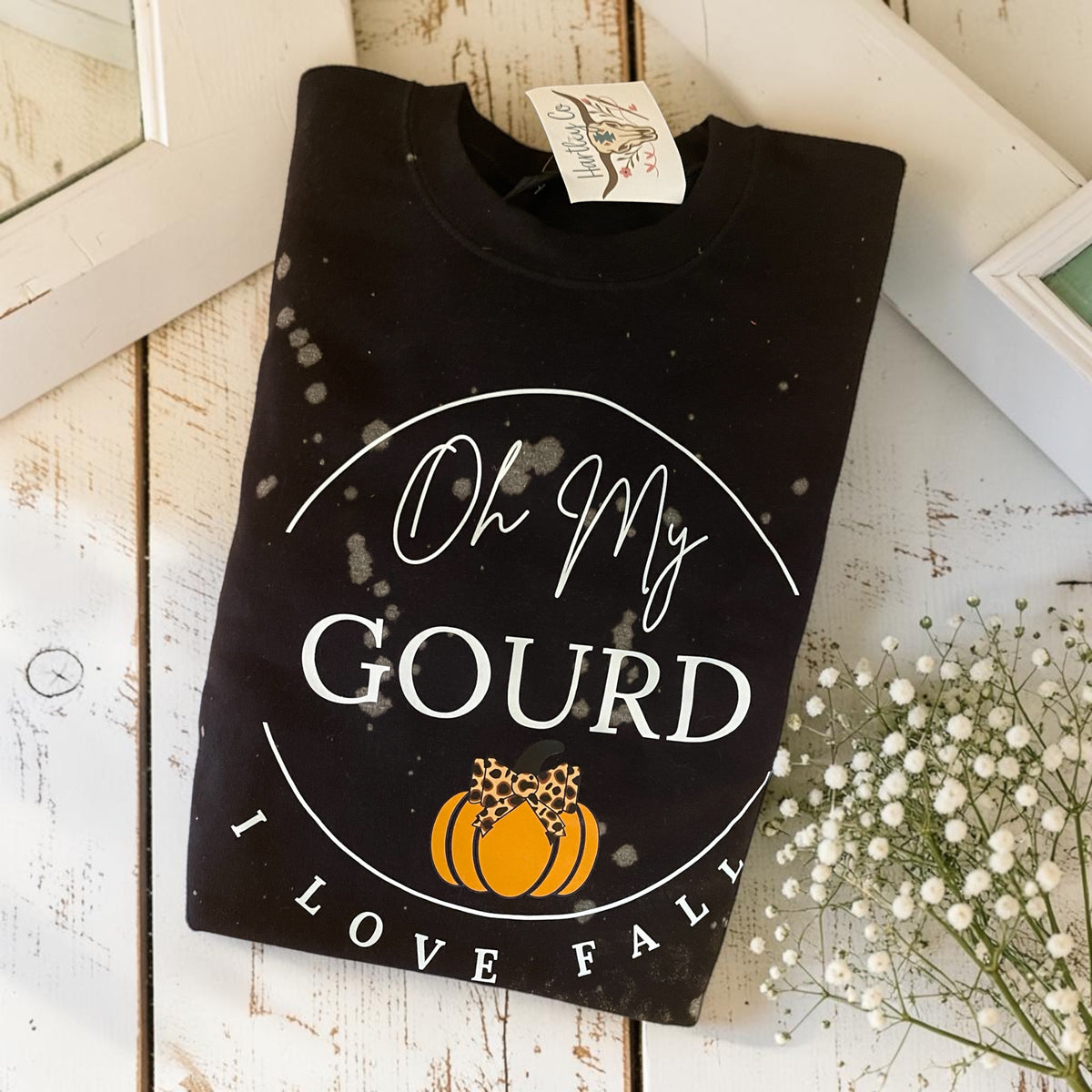 Ready to ship XL oh my gourd I love fall bleached sweatshirt