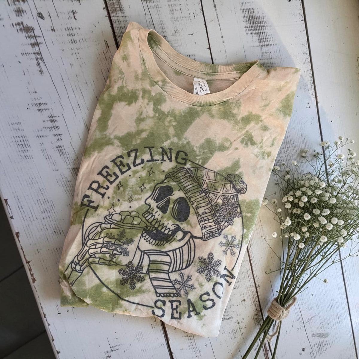 Ready to ship tie-die freezing season T-shirt