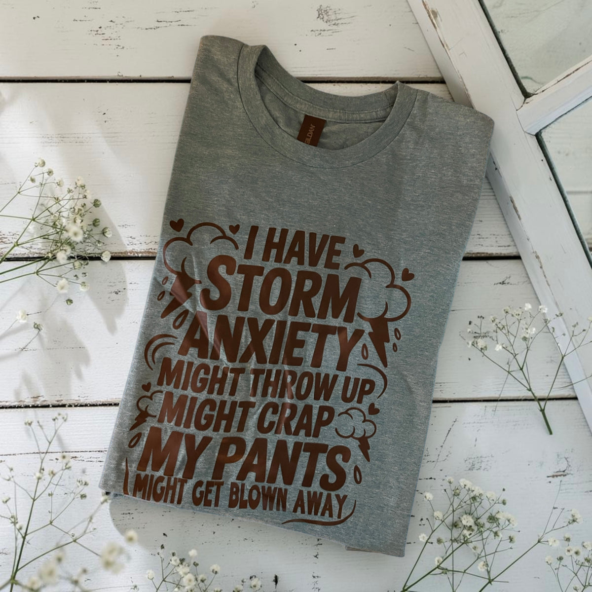 Ready to ship small I have storm anxiety tee