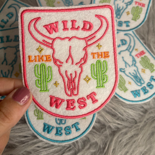 Wild like the West Iron on embroidered patch