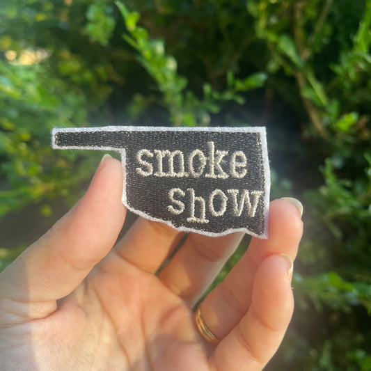 Oklahoma SMOKE SHOW Iron on embroidered patch bundle