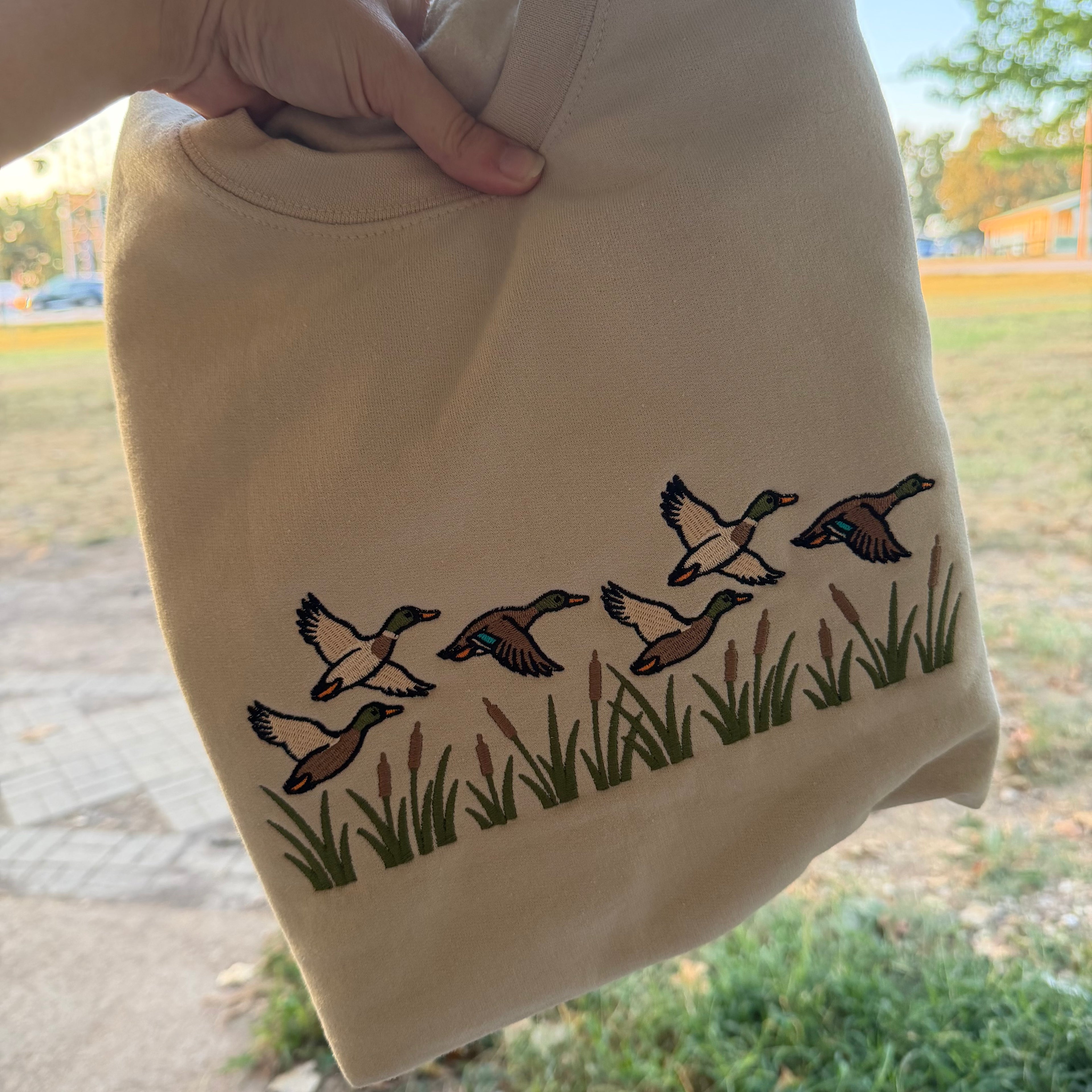 Mallards in the Marsh Embroidered Sweatshirt