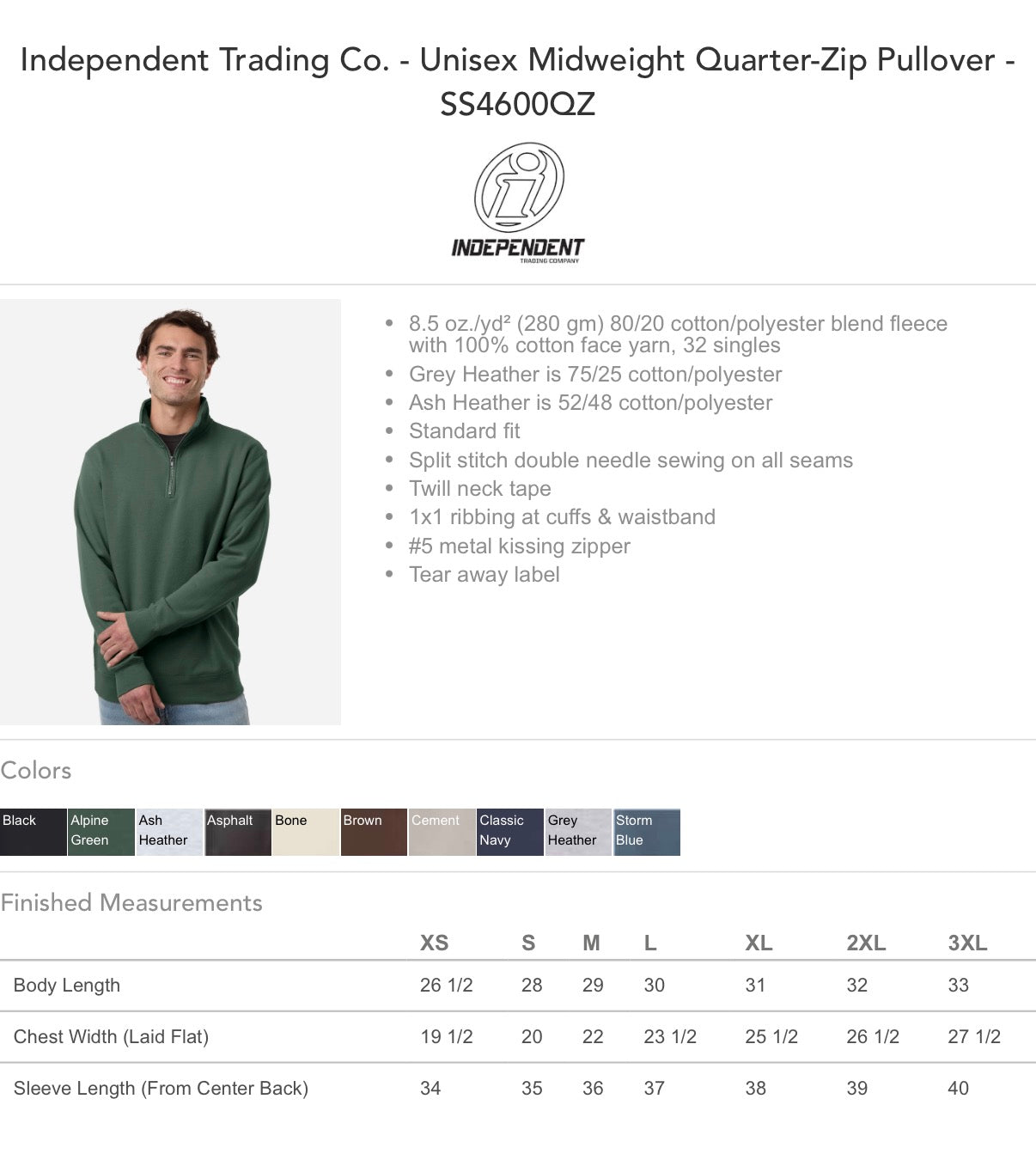 Upgrade 1/4 zip farm Brand left Chest design