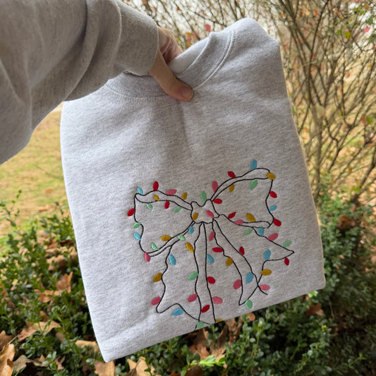 Christmas Light Bow sweatshirt