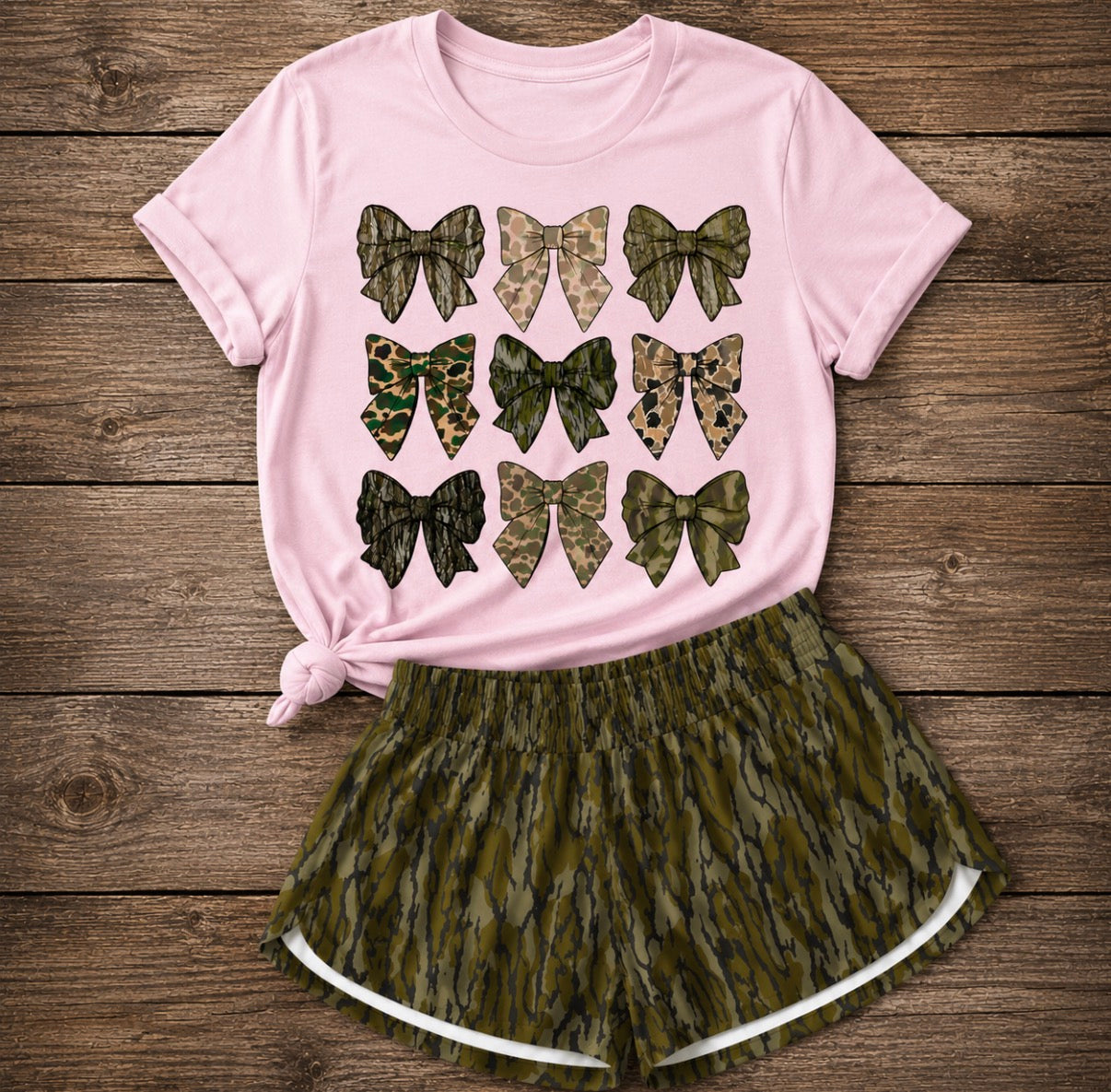 PRE ORDER - camo bows OUTFIT set
