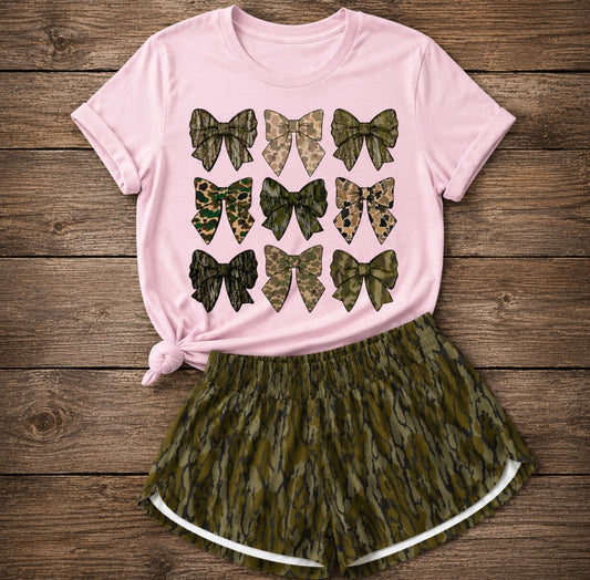 PRE ORDER - camo bows OUTFIT set