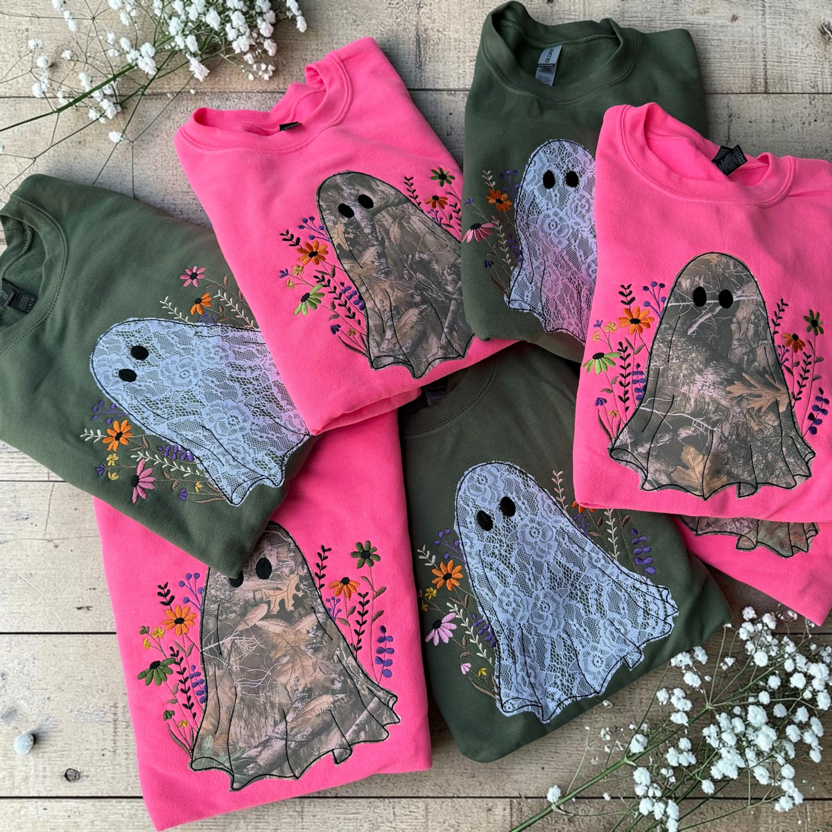 Floral Camo Ghost Sweatshirt YOUTH & ADULT