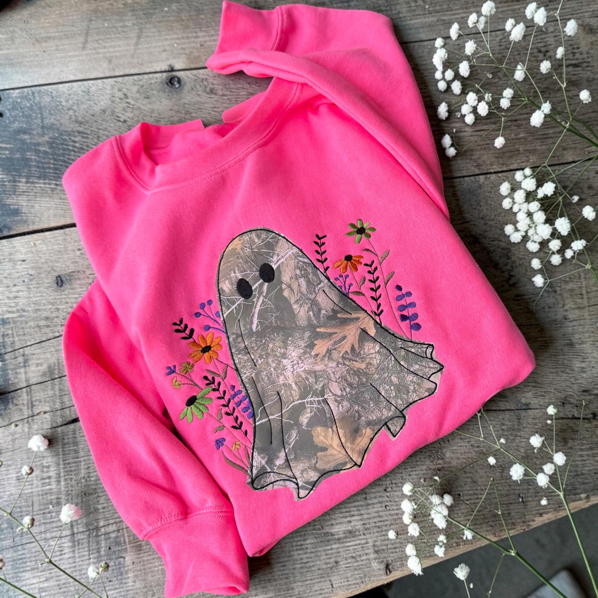 Floral Camo Ghost Sweatshirt YOUTH & ADULT