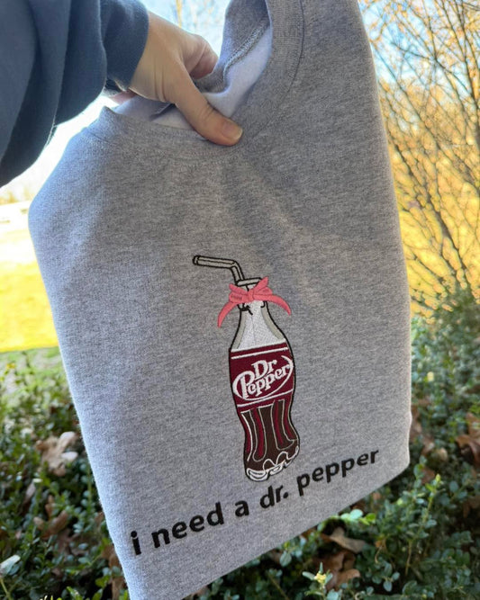 I need a dr embroidered sweatshirt