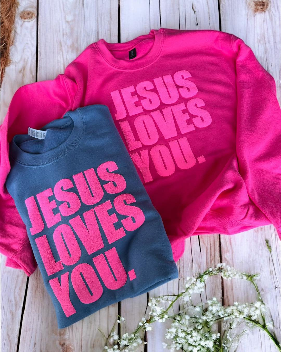 Jesus Loves You Puff Vinyl Sweatshirt
