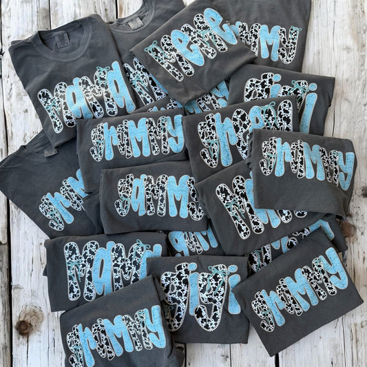 Cowprint Name Custom tee