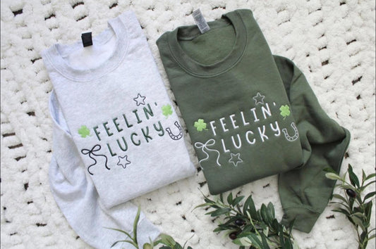 Feelin Lucky embroidered sweatshirt