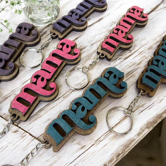 Wooden mama keychain
