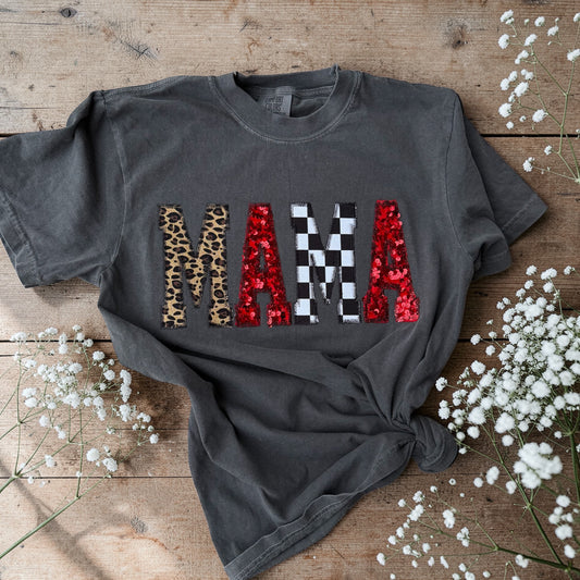 Punchy Sequin Embroidered MAMA tee