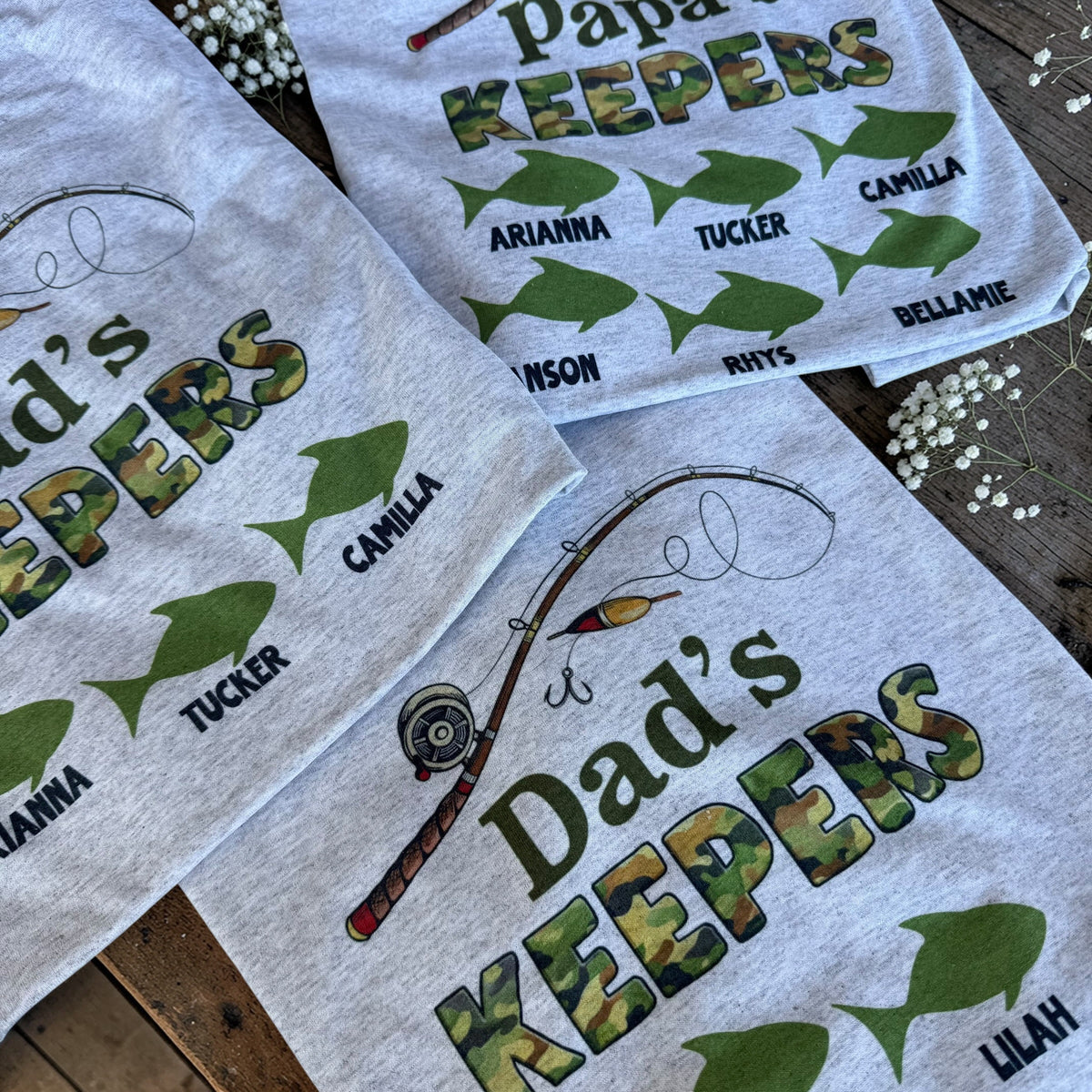 Personalized Dad’s Keepers Fishing Shirt