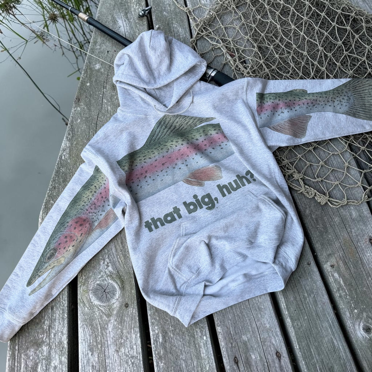 YOUTH rainbow trout Fish Story Statement Hoodie or Sweatshirt