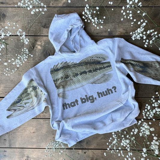 ADULT BASS Fish Story Statement Hoodie or Sweatshirt