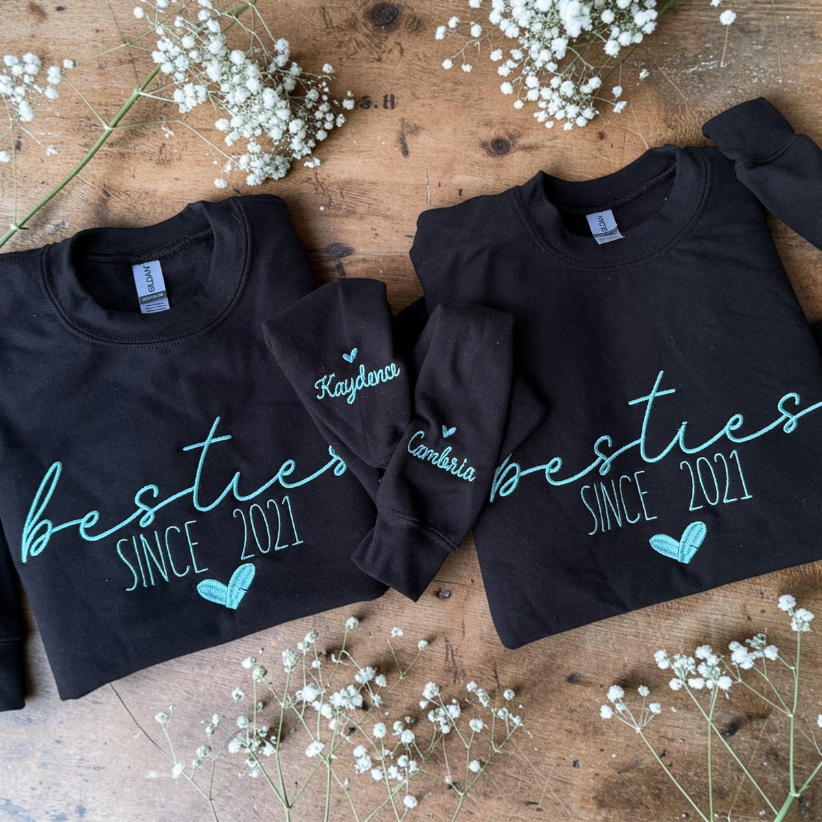 Besties embroidered tee or sweatshirt
