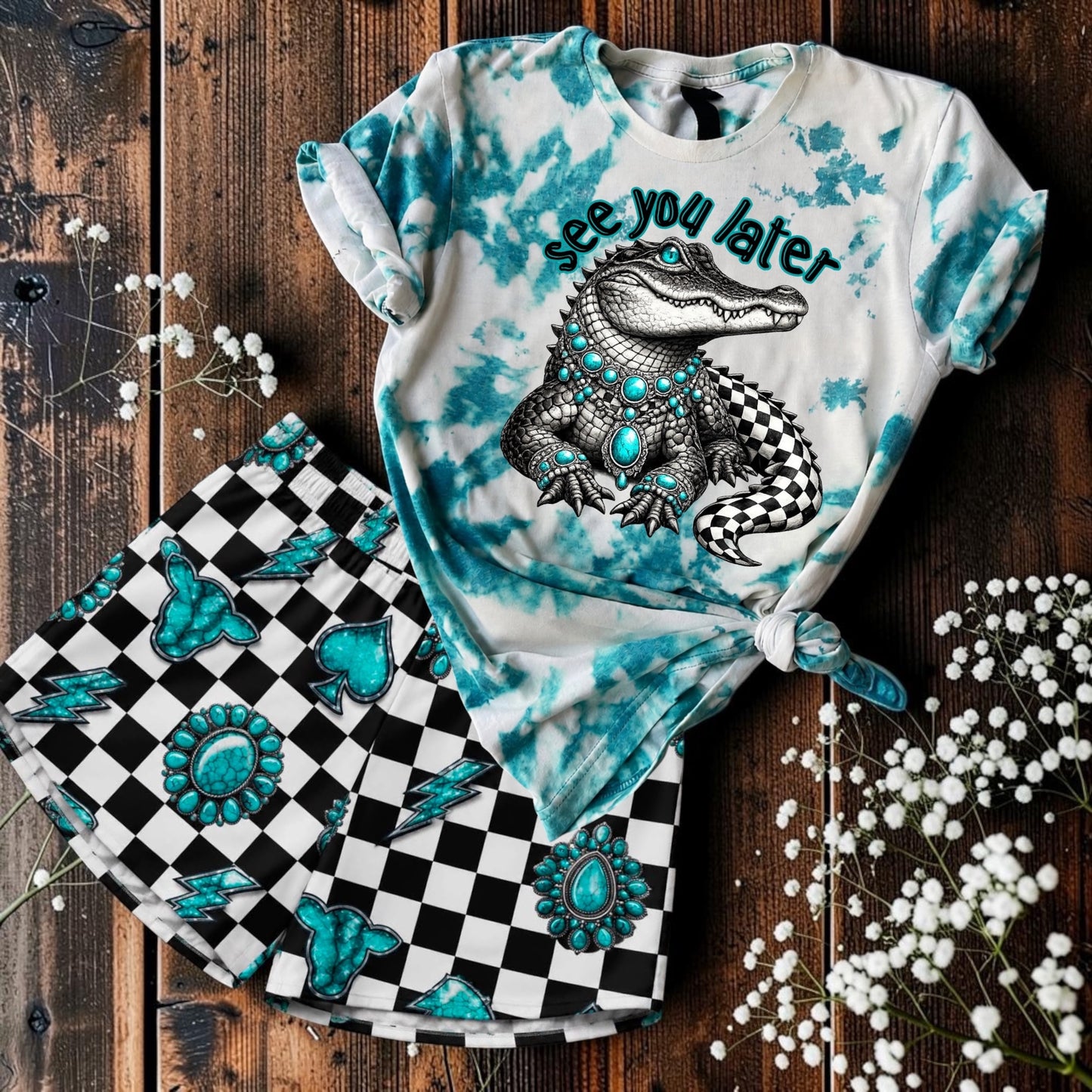 PRE ORDER - Turquoise Gator OUTFIT set
