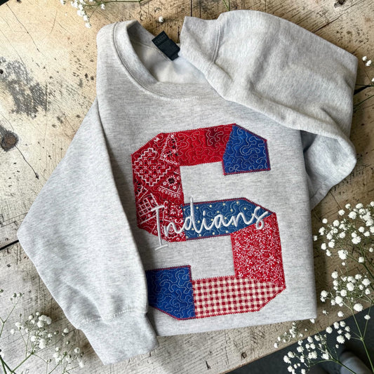 Patchwork Indians Appliqué Sweatshirt