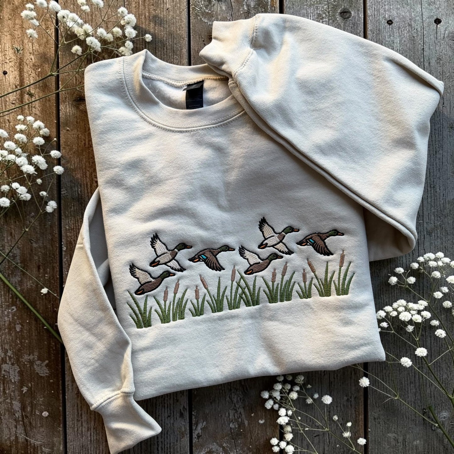 Mallards in the Marsh Embroidered Sweatshirt