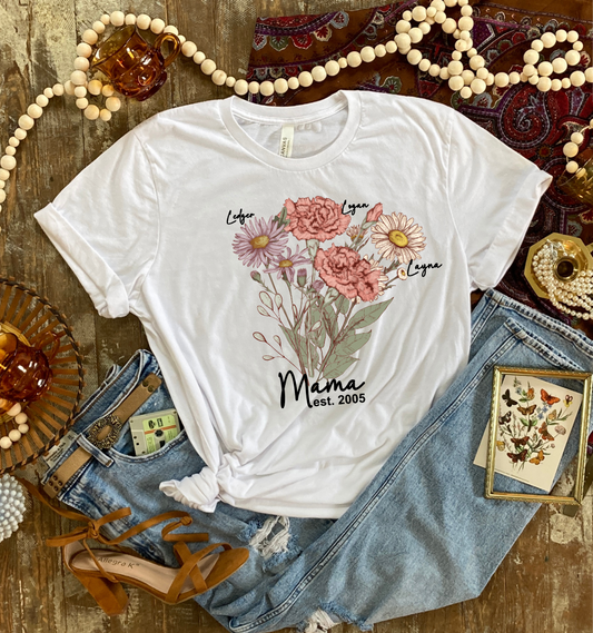 Birth Month Floral Tee