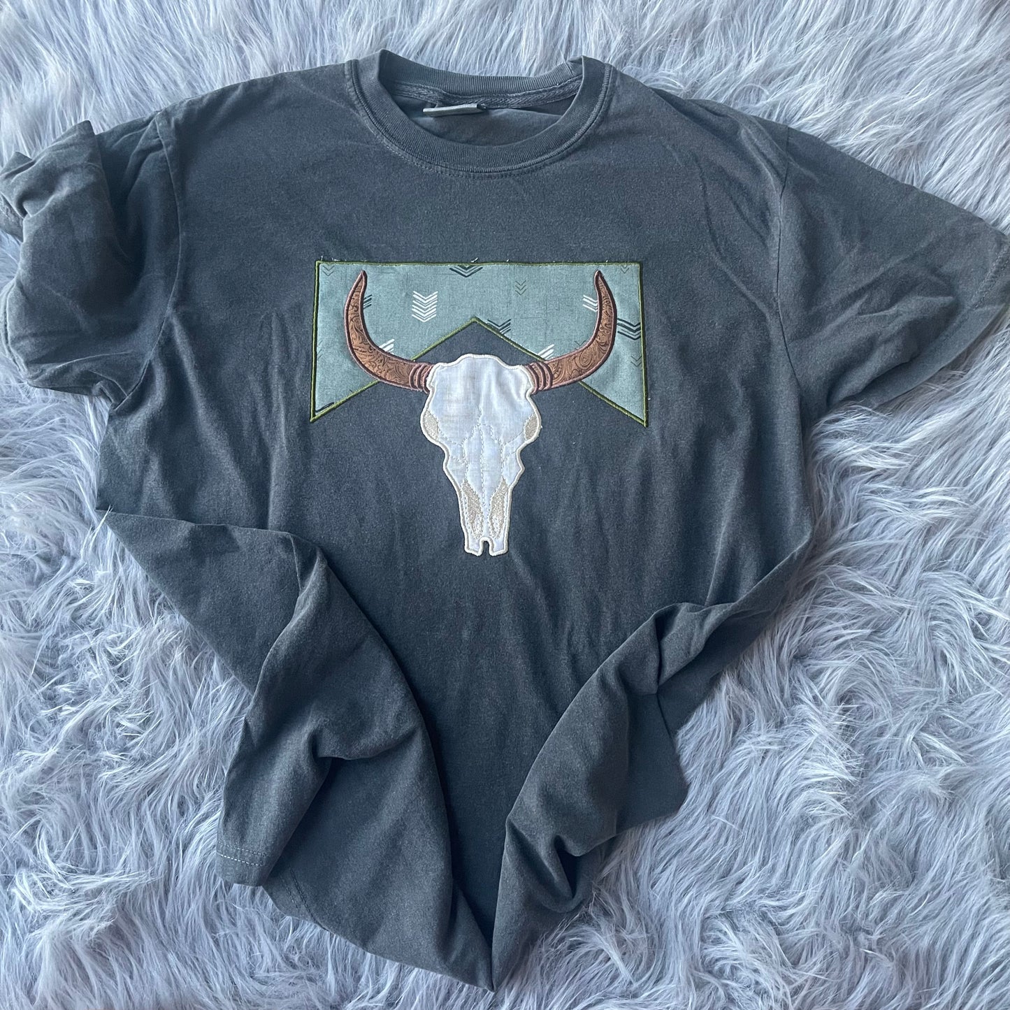 Western bull skull shirt