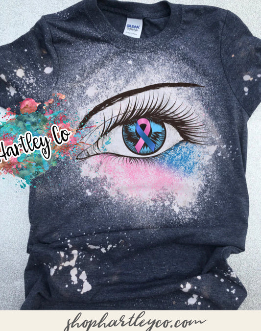 Pink and blue Awareness Tee, unisex fit Tee. 1 in 4, infant and pregnancy loss awareness tee