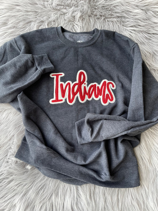Indians Embroidered crewneck